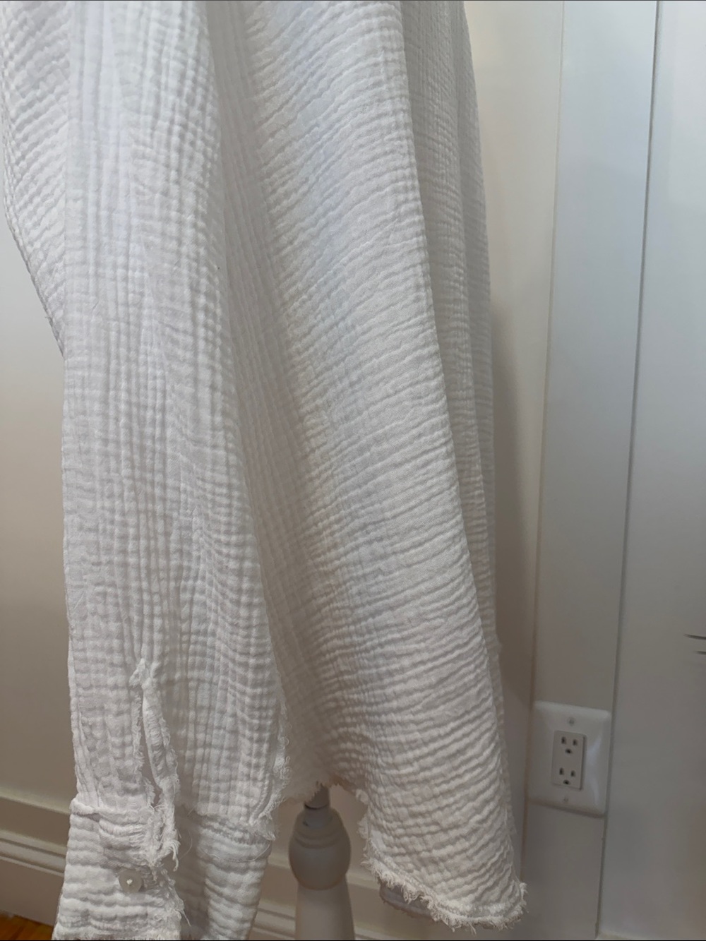 aerie White Gauze Button-Down Oversized Shirt - Picture 4 of 7